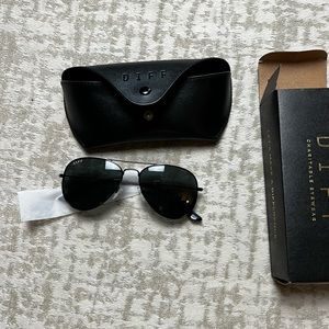 DIFF black aviator sunglasses